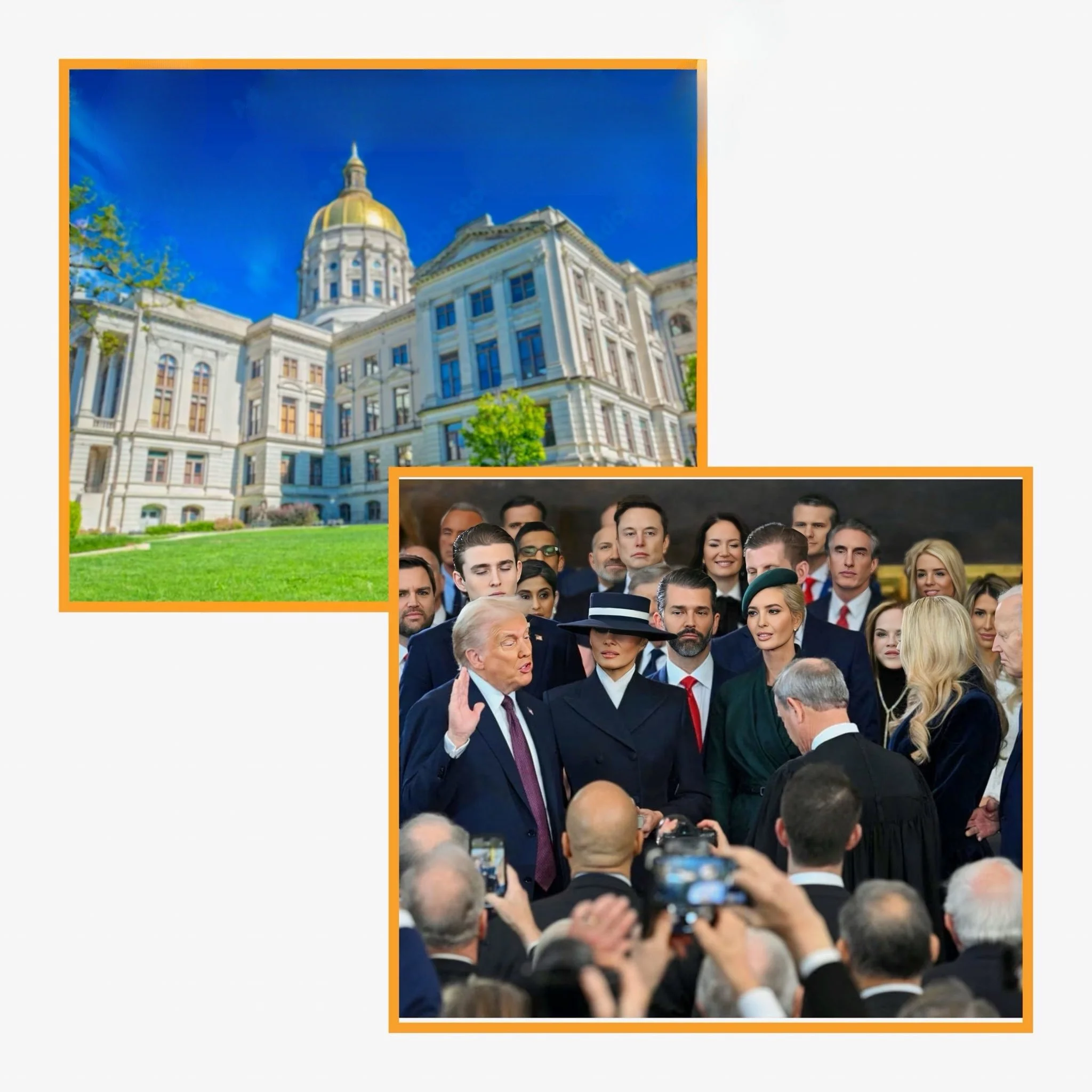 How did Trump's inaugural addresses reflect his campaign promises