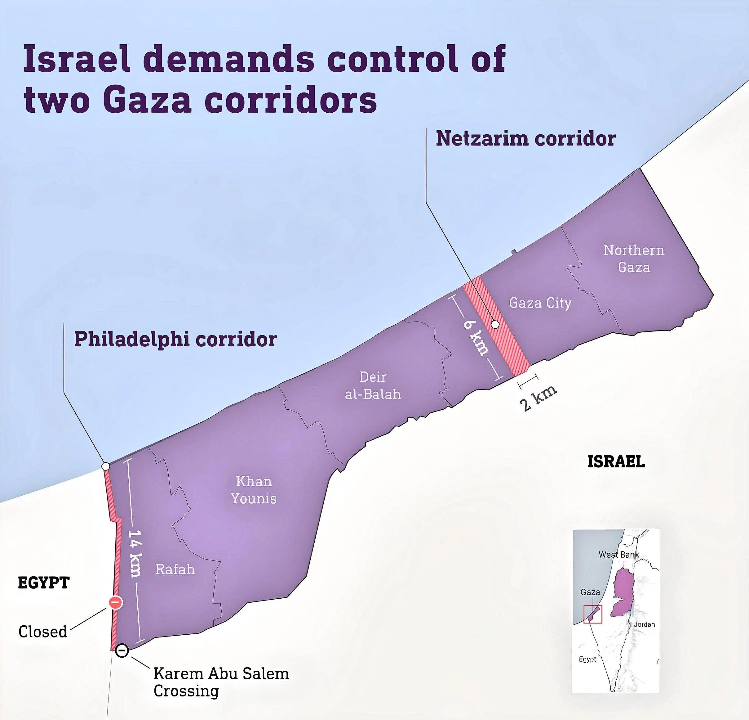 Thousands of Palestinian held at Netzarim Corridor 