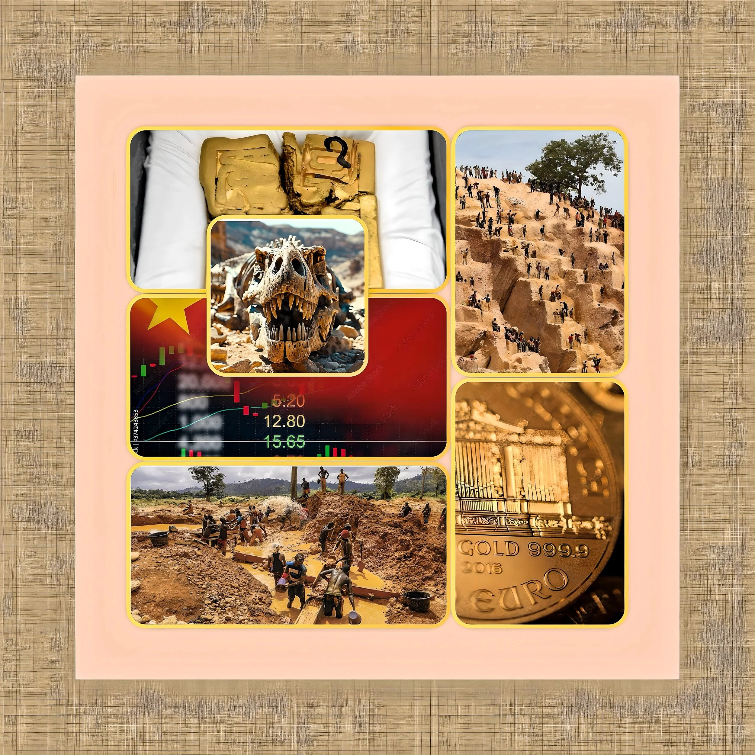 What are the main regions in China where gold mining occurs