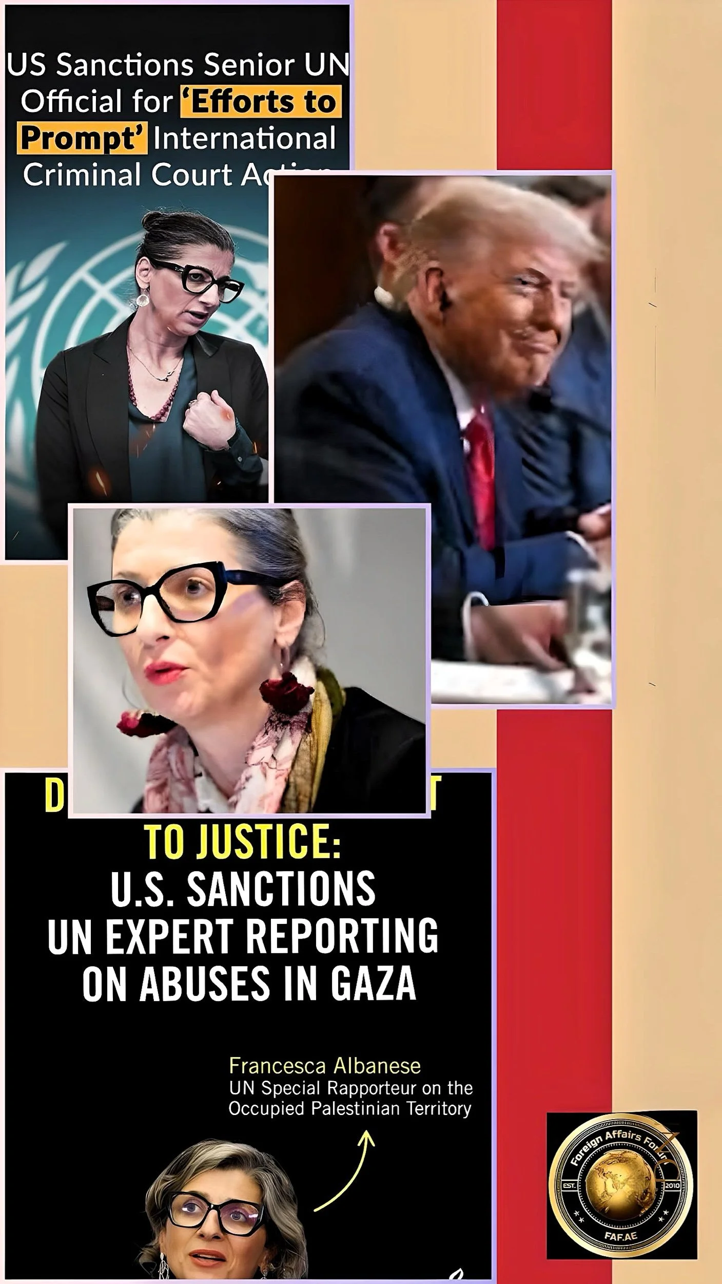 American Shame-Silencing the lioness :sanctioning of UN Special Rapporteur Francesca Albanese, examining its implications for international justice, diplomatic relations, and accountability frameworks