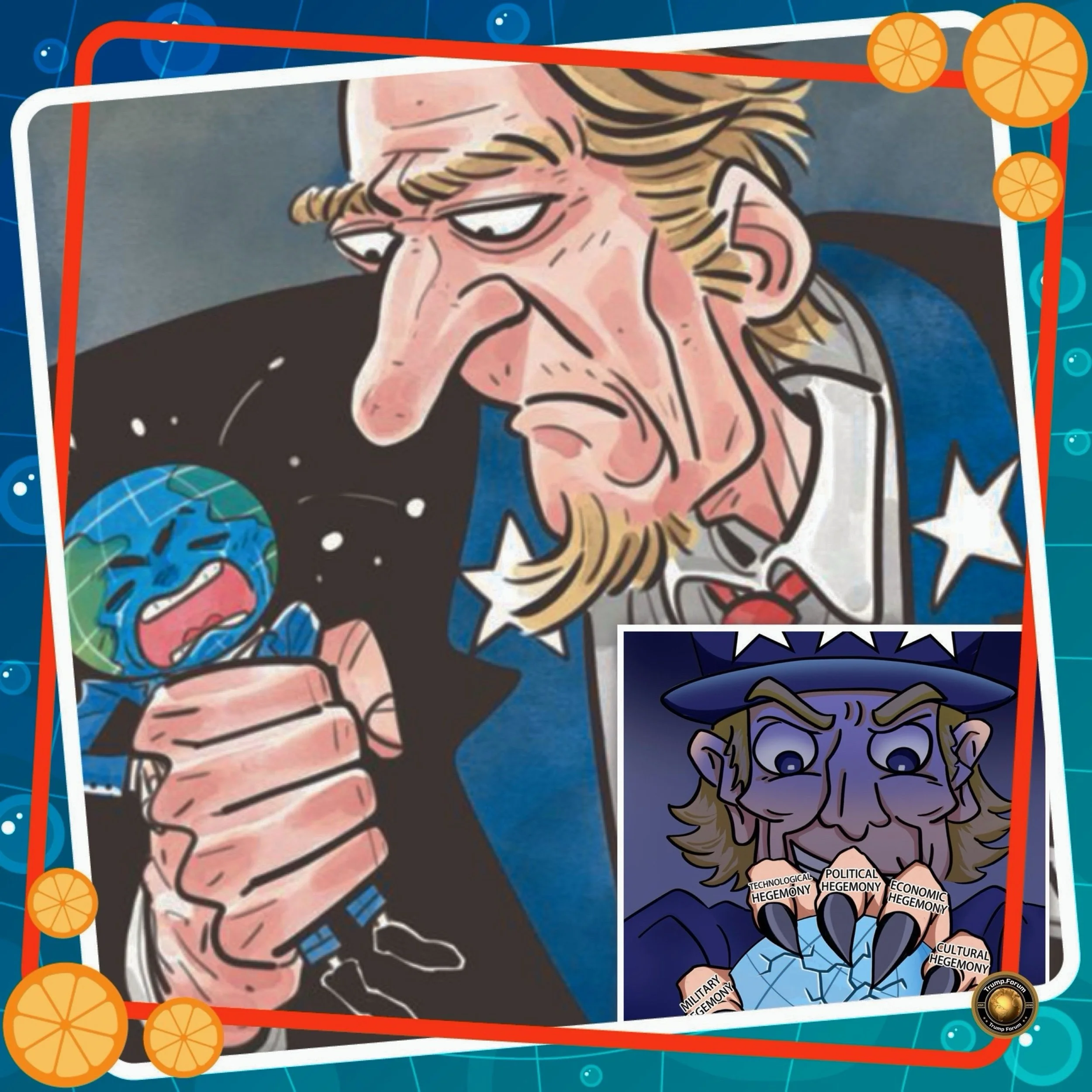 U.S. hegemony - a decline in global favor; erratic foreign policy approach