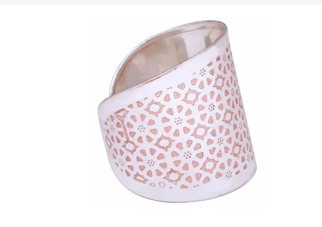 DESIGNER STYLE WHITE WIDE CUFF WRIST BRACELET