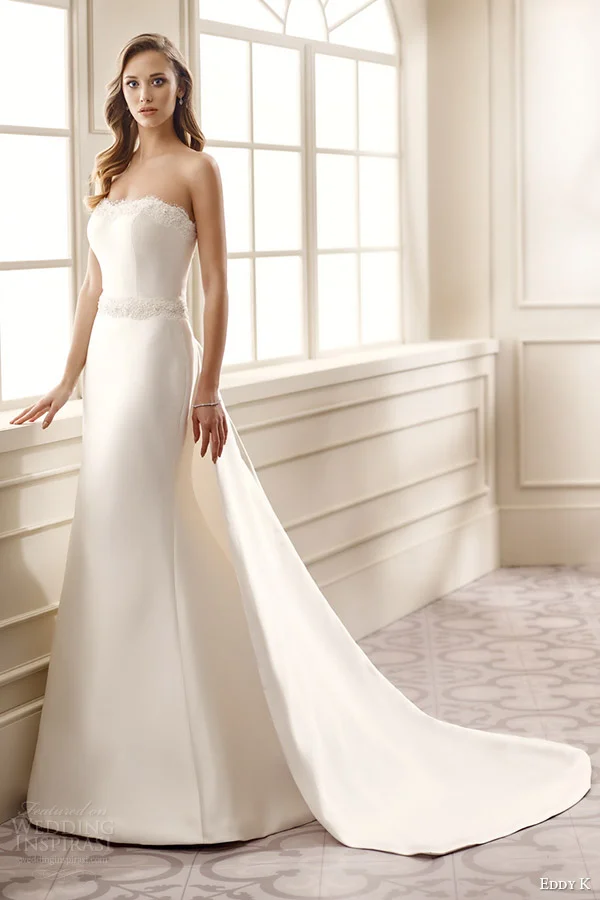 panel train wedding dress