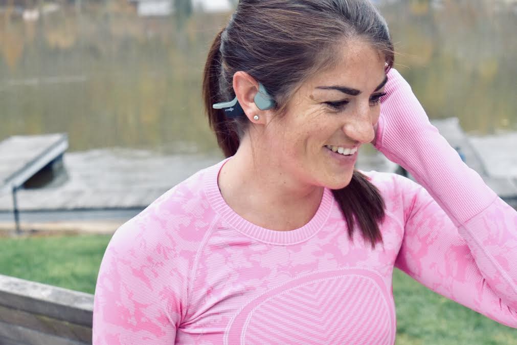 Wearing the Aftershokz Trekz Air