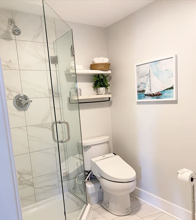 We completed a custom #bathroom designed in #lakegeorge. Storage room ➡️ #bathroomdesign for our clients. #highenddesign #realestate Looking for #design &amp; #architecture services or construction management. Contact us today  dfarrell@bundleithome.
