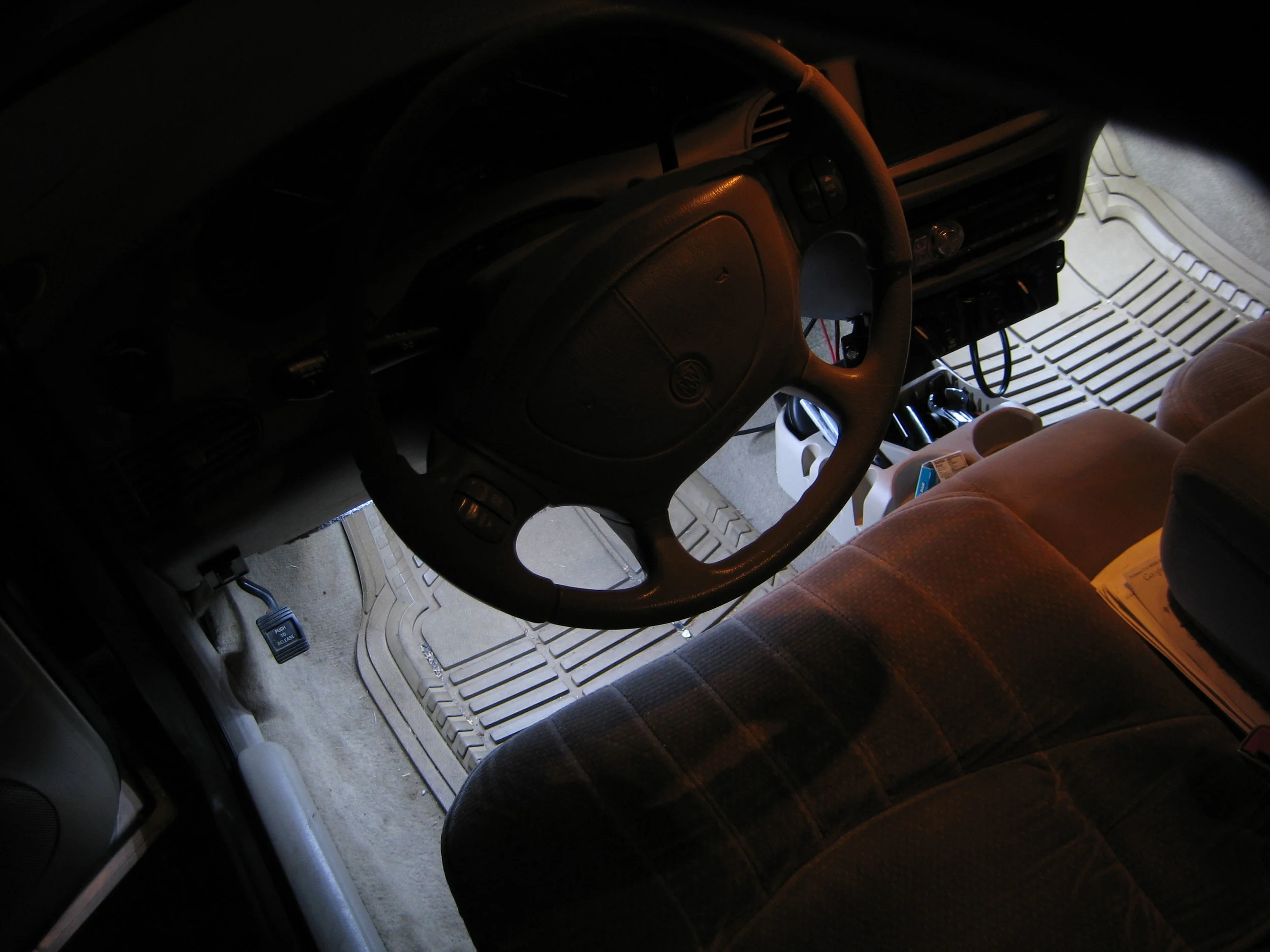 Replaced the footwell lamps with LED strips