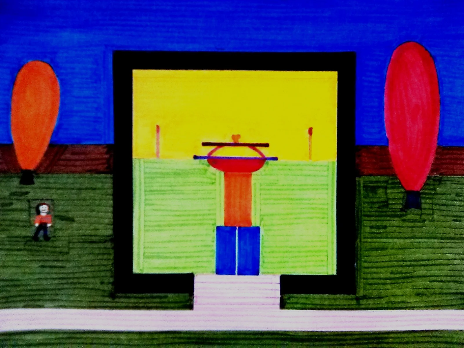 See you in Chapel 2017 Pencil, marker, collage on paper 8 1/2" x 11"