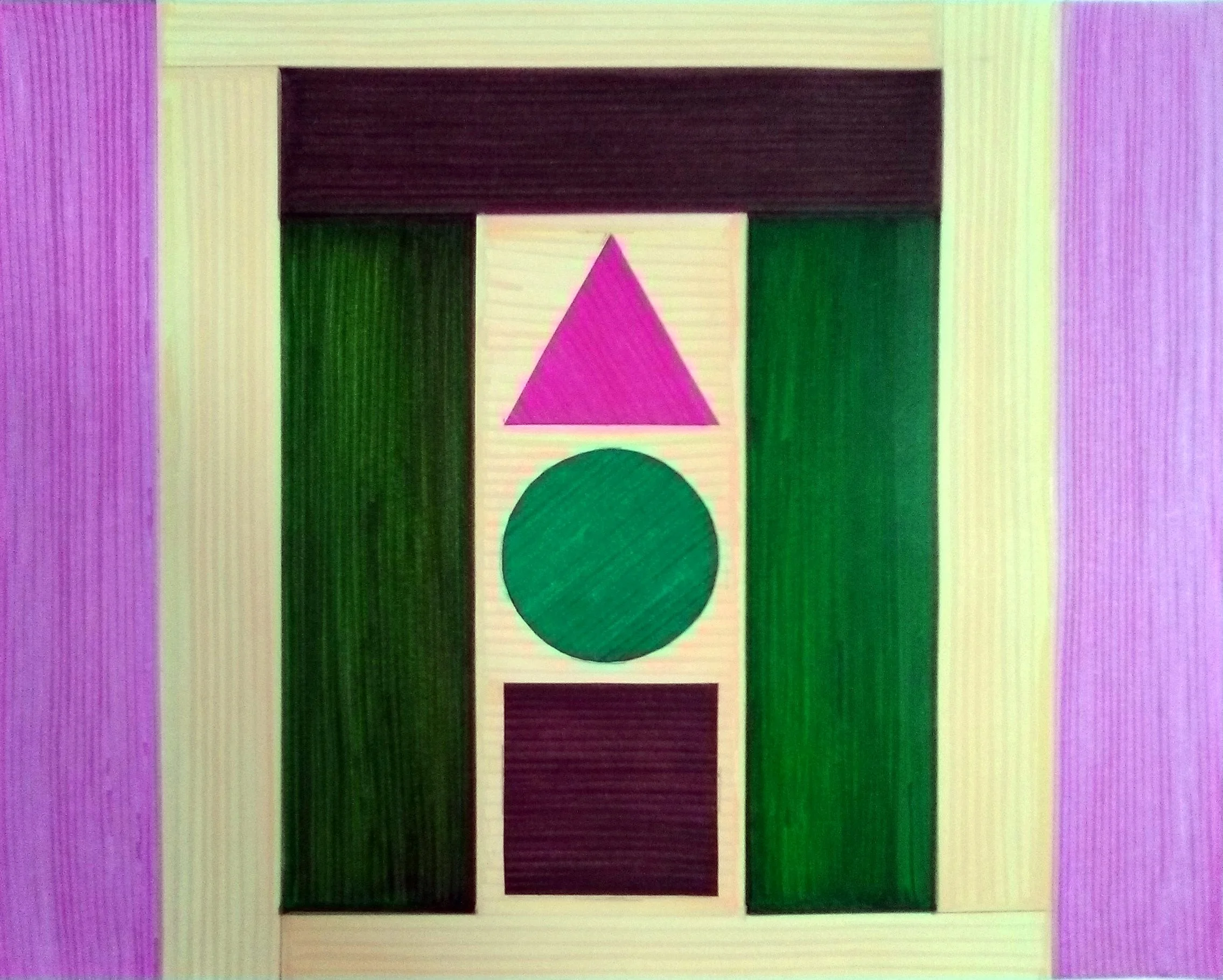 Temple, green 2019 Pencil, marker and collage 11" x 14"