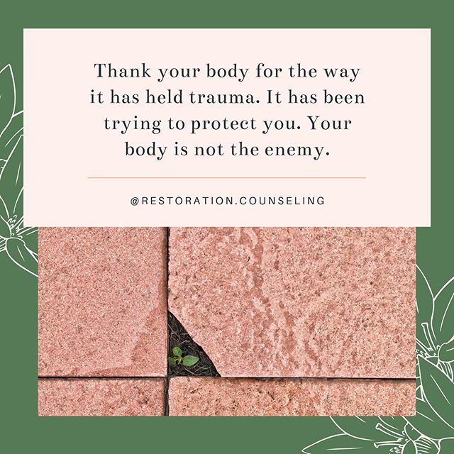 Our bodies store trauma for us to protect us from it happening again. It alerts us to danger that reminds us of what we went through. When we find safety, our bodies continue to alert us that there is danger when that is not the case anymore. We can 