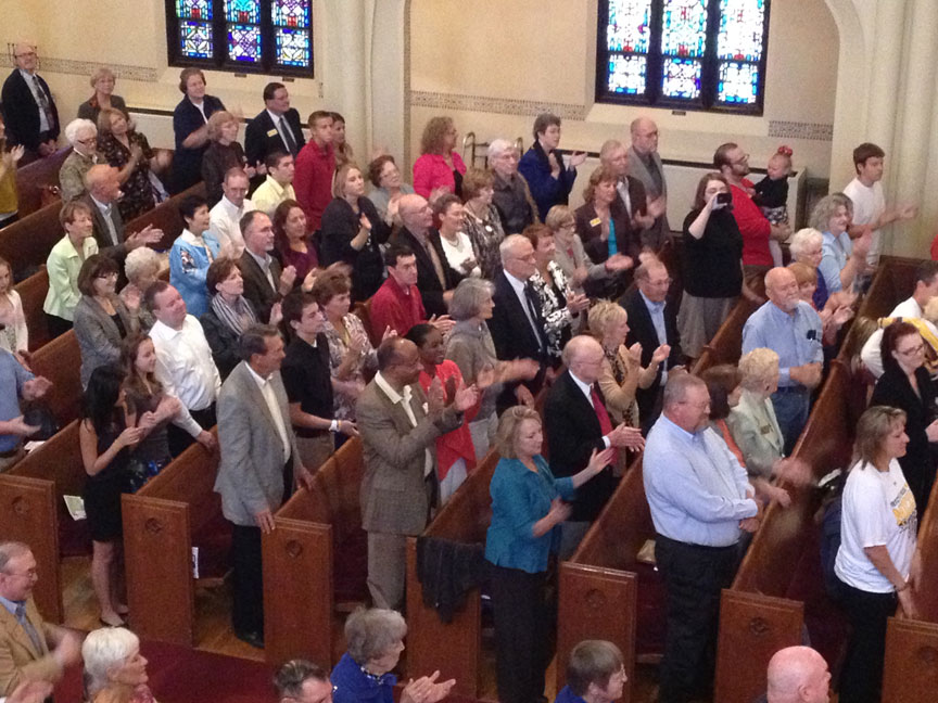 A crowd enjoying Jazz Sunday