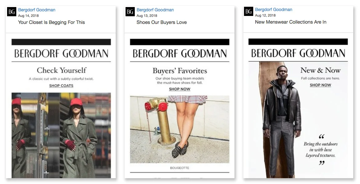 Bergdorf Goodman | 2018 BG Email Newsletters