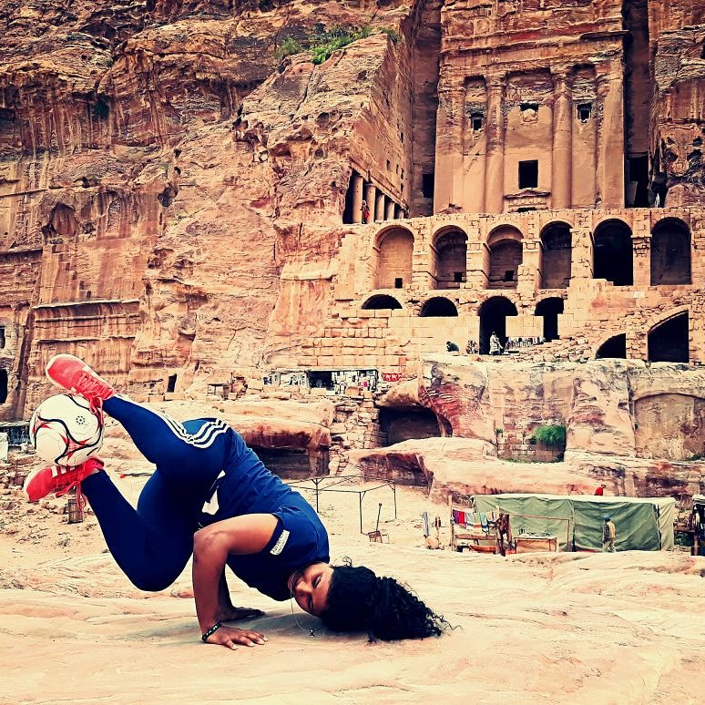 Hajra Khan, captain Pakistan at Petra.jpg