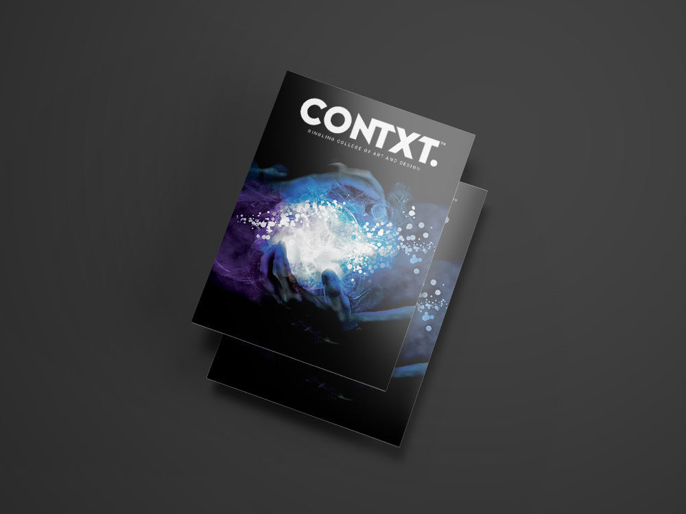 Each issue of CONTXT features a variety of print techniques, including foil stamping, strike-thru varnishes, and areas with spot gloss UV. 