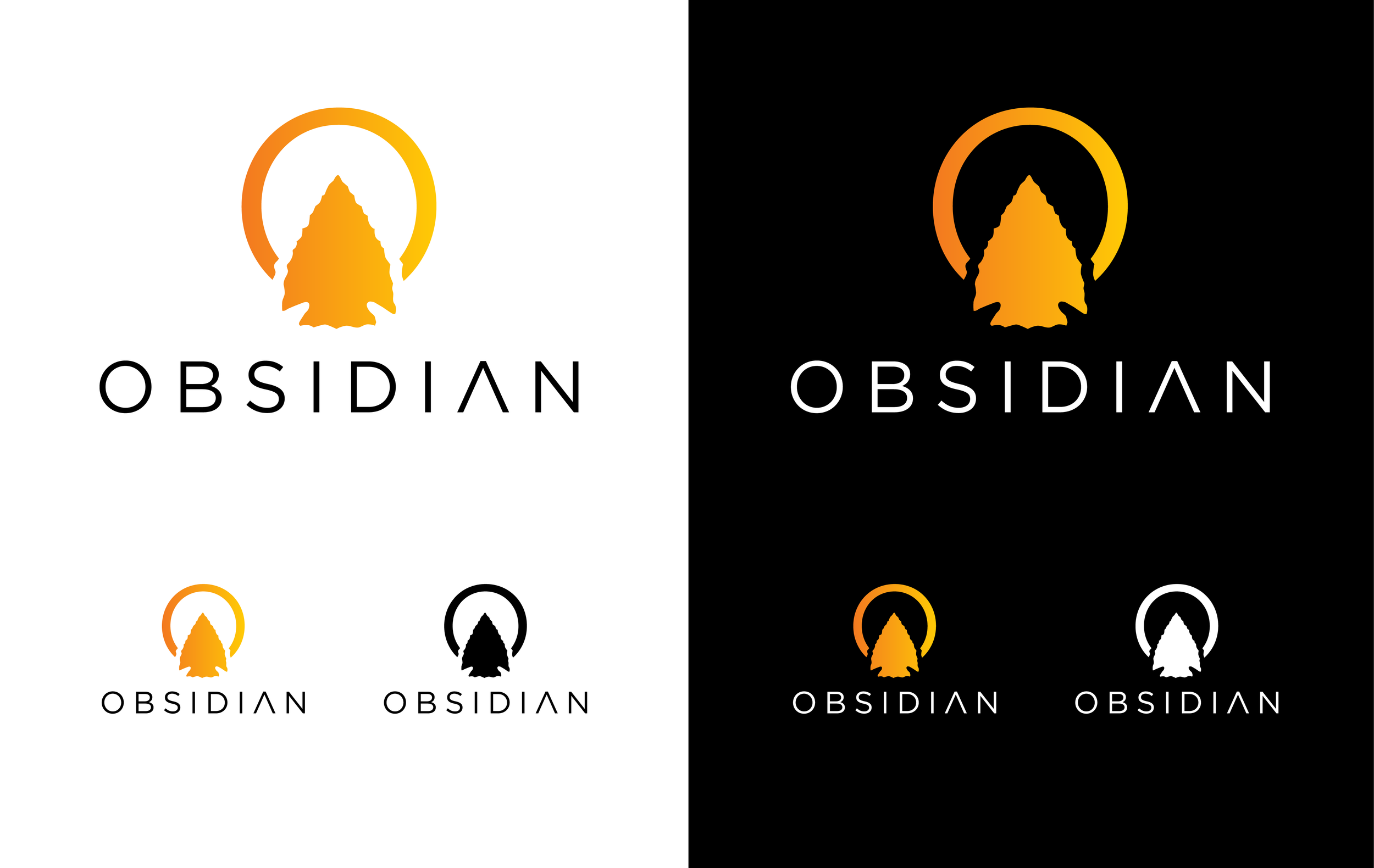 Logo development and design for Obsidian by Asurent, a property management company focused on the very best luxury vacation rentals in southern Oregon.