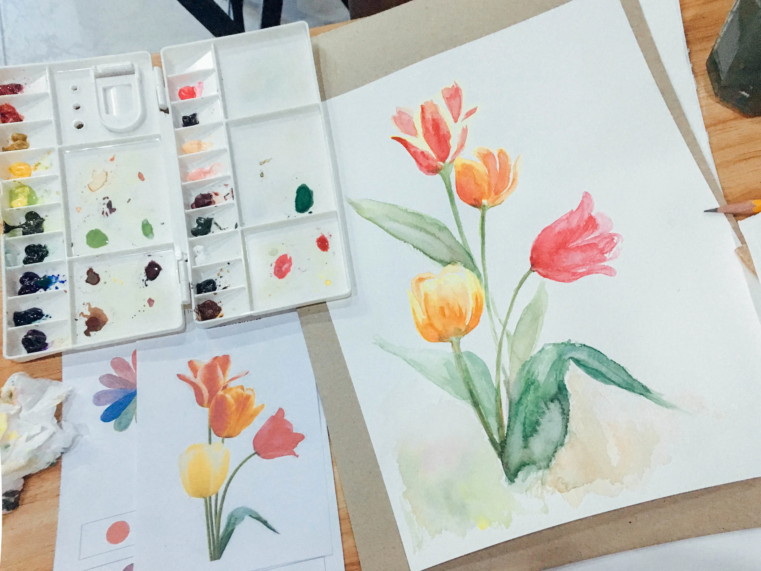 Painting without a drawing, and adding our own elements! GAH