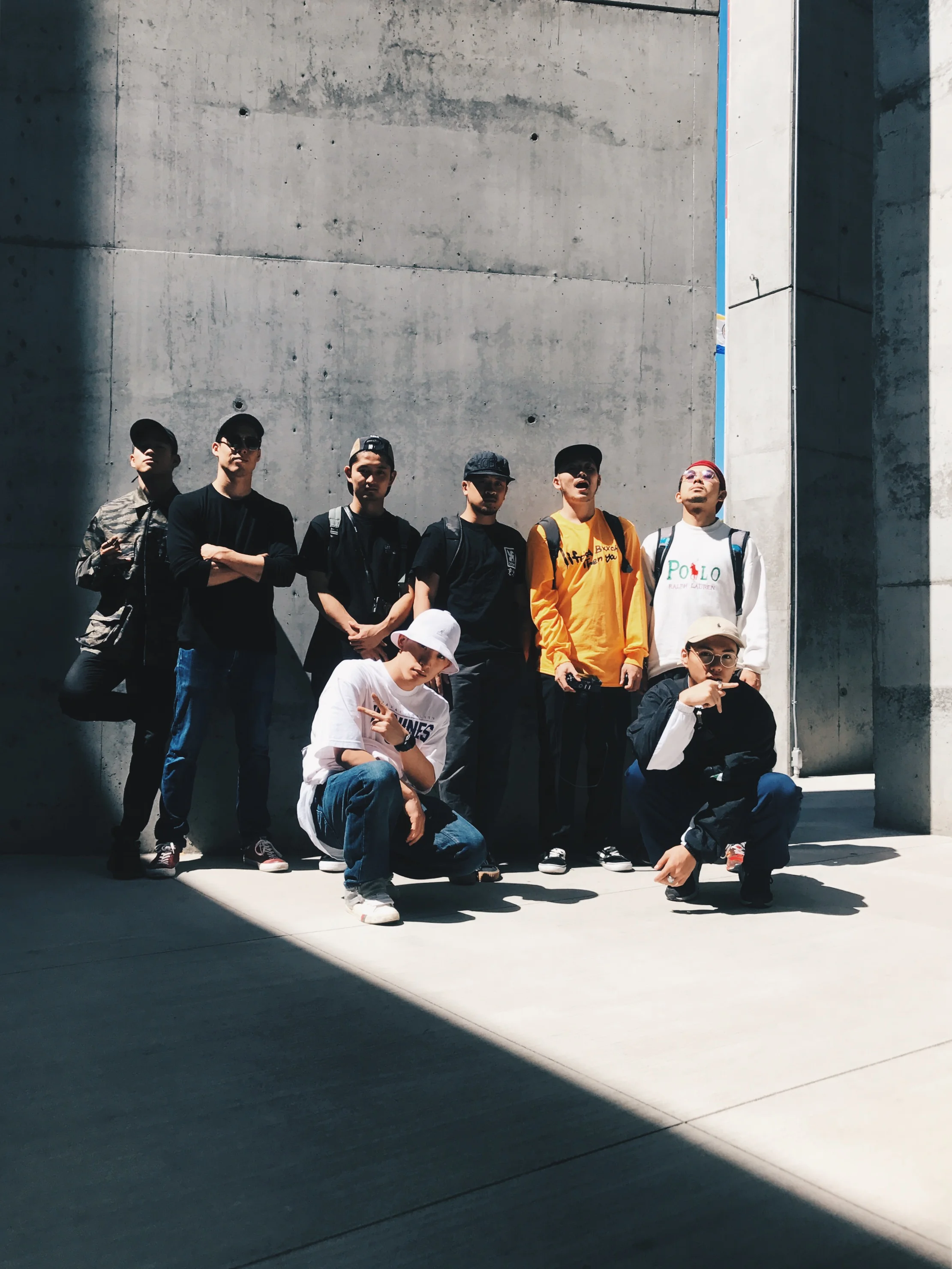 The squad: Myself, Matt Action, Hideki, Milhouse, Mike Ender, Wing Zero, Jerry, and Iseei