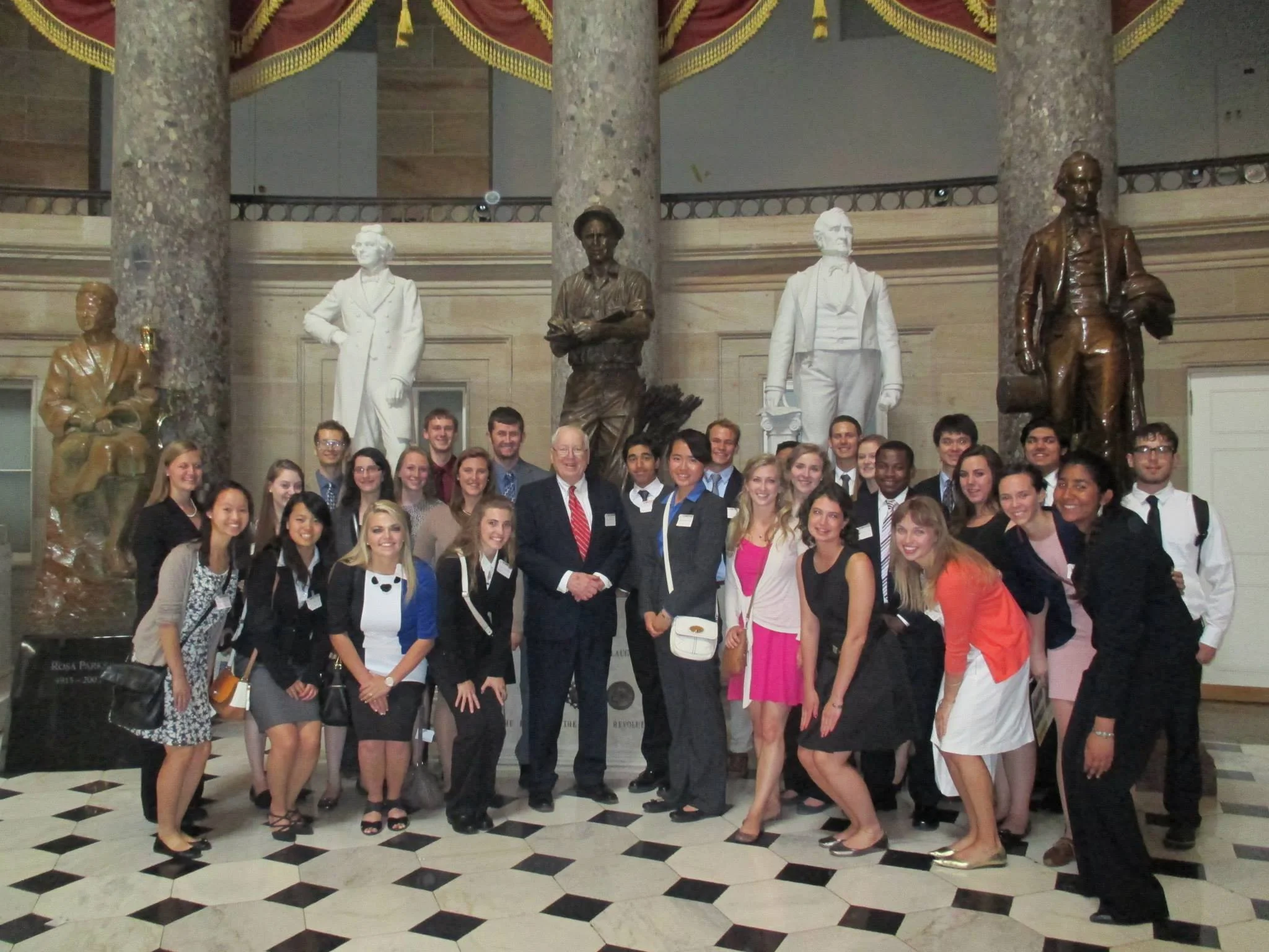 Wallace-Carver Fellows with Norman Borlaug Statue