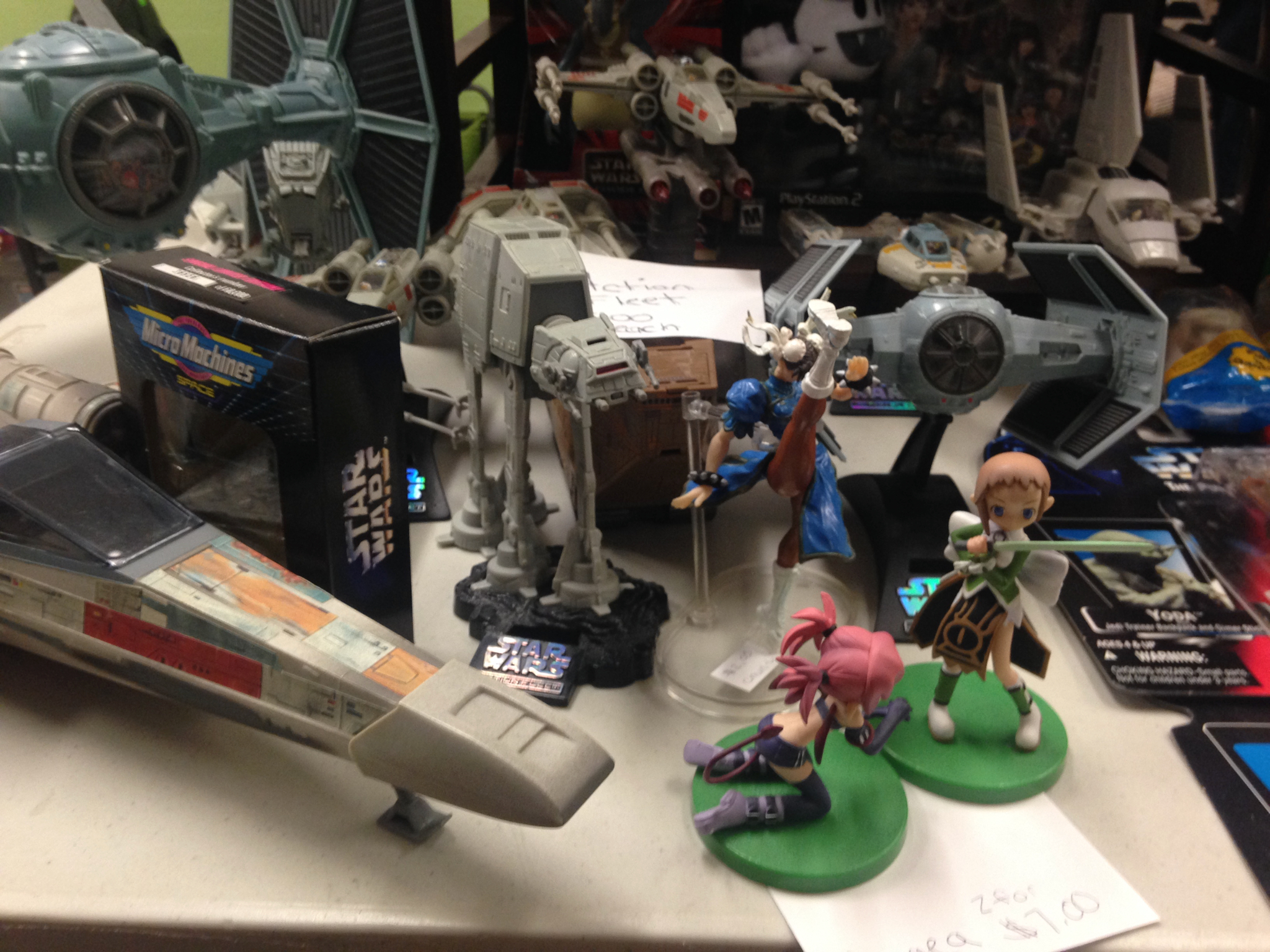The Power of the Force line and Micro Machines are two of my biggest collections. I was so excited to find these I didn't even notice that pink-haired anime girl with a tail until now.
