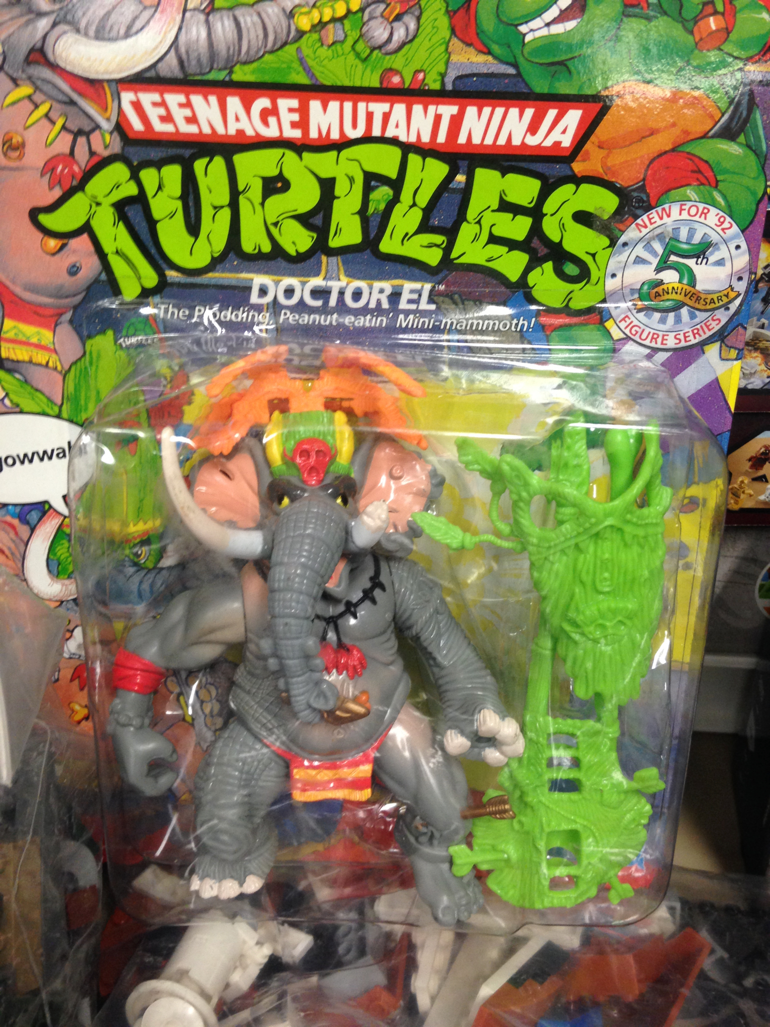 His trunk is in the way, I should have gotten a picture from another angle to see if they actually gave him a nipple ring like he has on the card.
