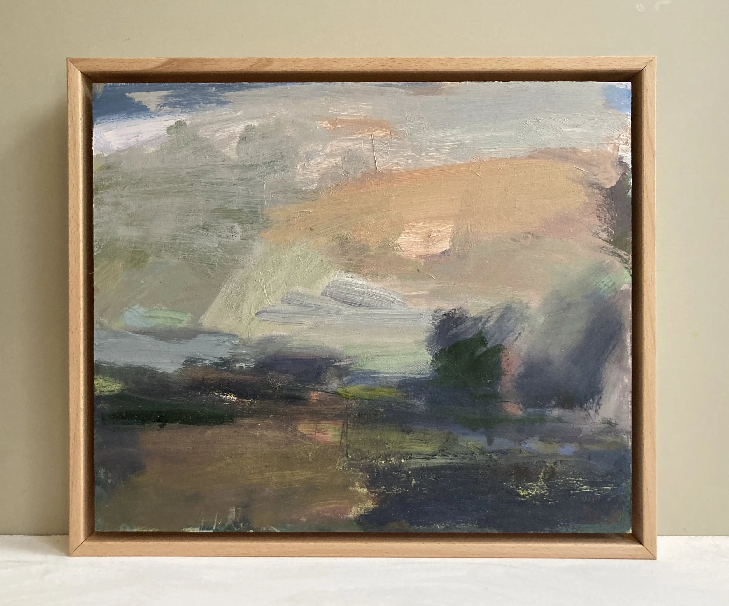  Evening Sunlight Falls  Oil on board, 350.00 (framed)  
