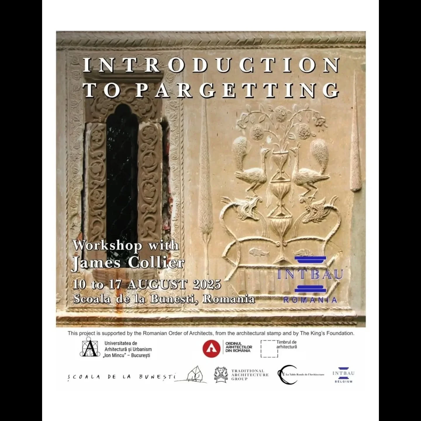 There are just a few days left until the next TAG Activity this summer,

INTRODUCTION TO PARGETTING

offered by&nbsp;Scoala de la Bunesti&nbsp;and&nbsp;INTBAU Romania, with the UK artist Pargeter&nbsp;James Collier

DATES : 10th to 17th of August, 20