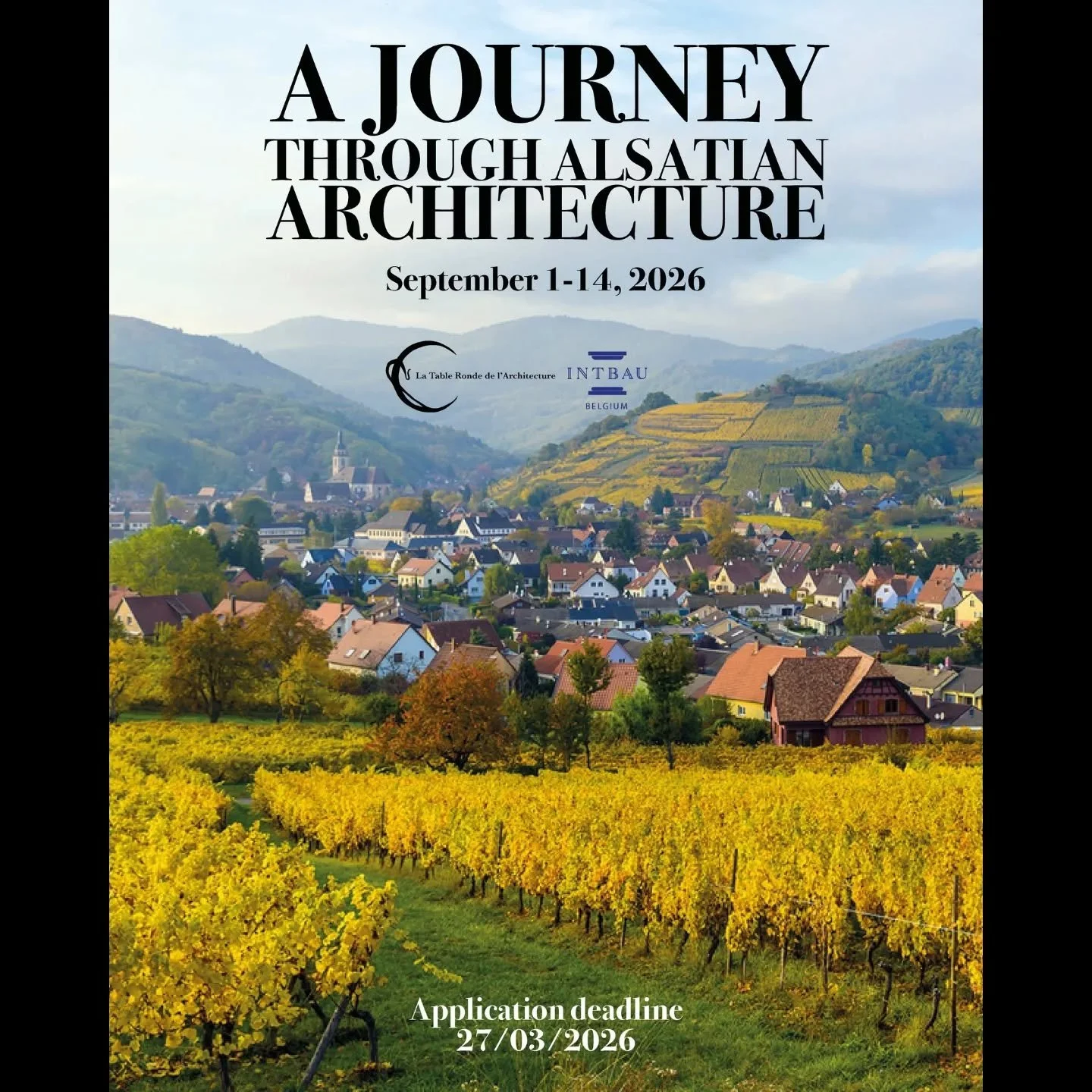 LA TABLE RONDE D'ARCHITECTURE announces:

A journey through Alsatian architecture

1-14 September 2026

Applications are open until March 27, 2026.

To learn more &amp; apply:
https://www.latablerondearchitecture.com/summerschools
