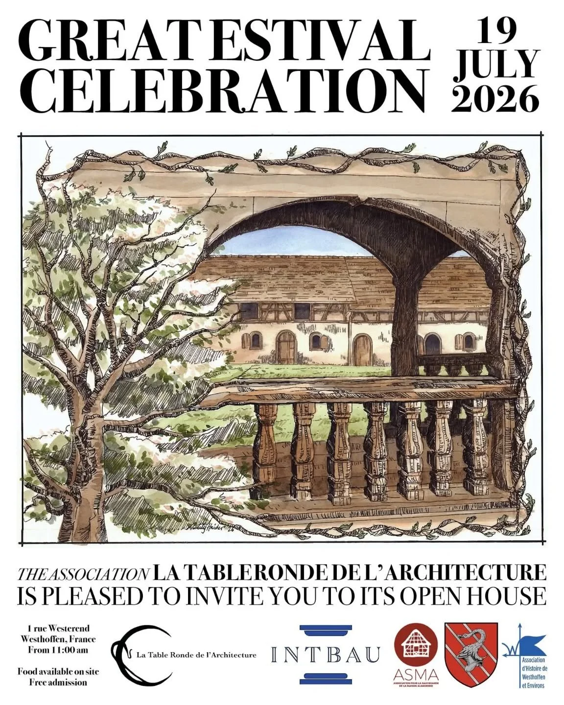 SAVE THE DATE - 19 JULY 2026
GREAT ESTIVAL CELEBRATION

Open House at La Table Ronde de l&rsquo;Architecture in Westhoffen, from 11:00 am - Free admission

The association La Table Ronde de l&rsquo;Architecture, which trains young people in tradition