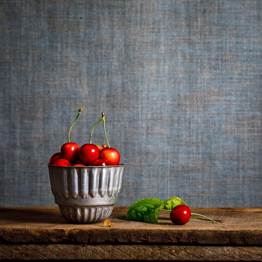 Cherry sister piece to the berries! We had an amazing crop until the wasps moved in. ⁠
Both Cherries and Berries on display in Studio 25, Marlborough Open Studios - open this coming weekend 16th &amp; 17th July.  Plenty of cold refreshments for visit