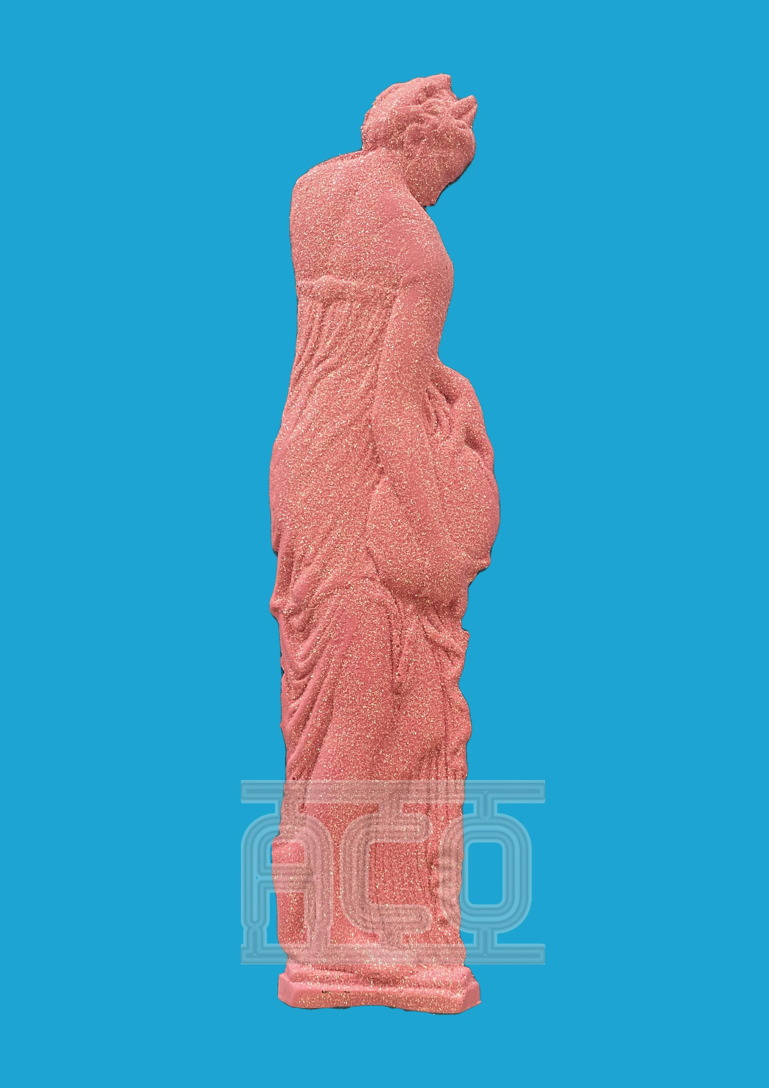 Nymphe moulage en plâtre sur fond bois bleu  CHF 250.-