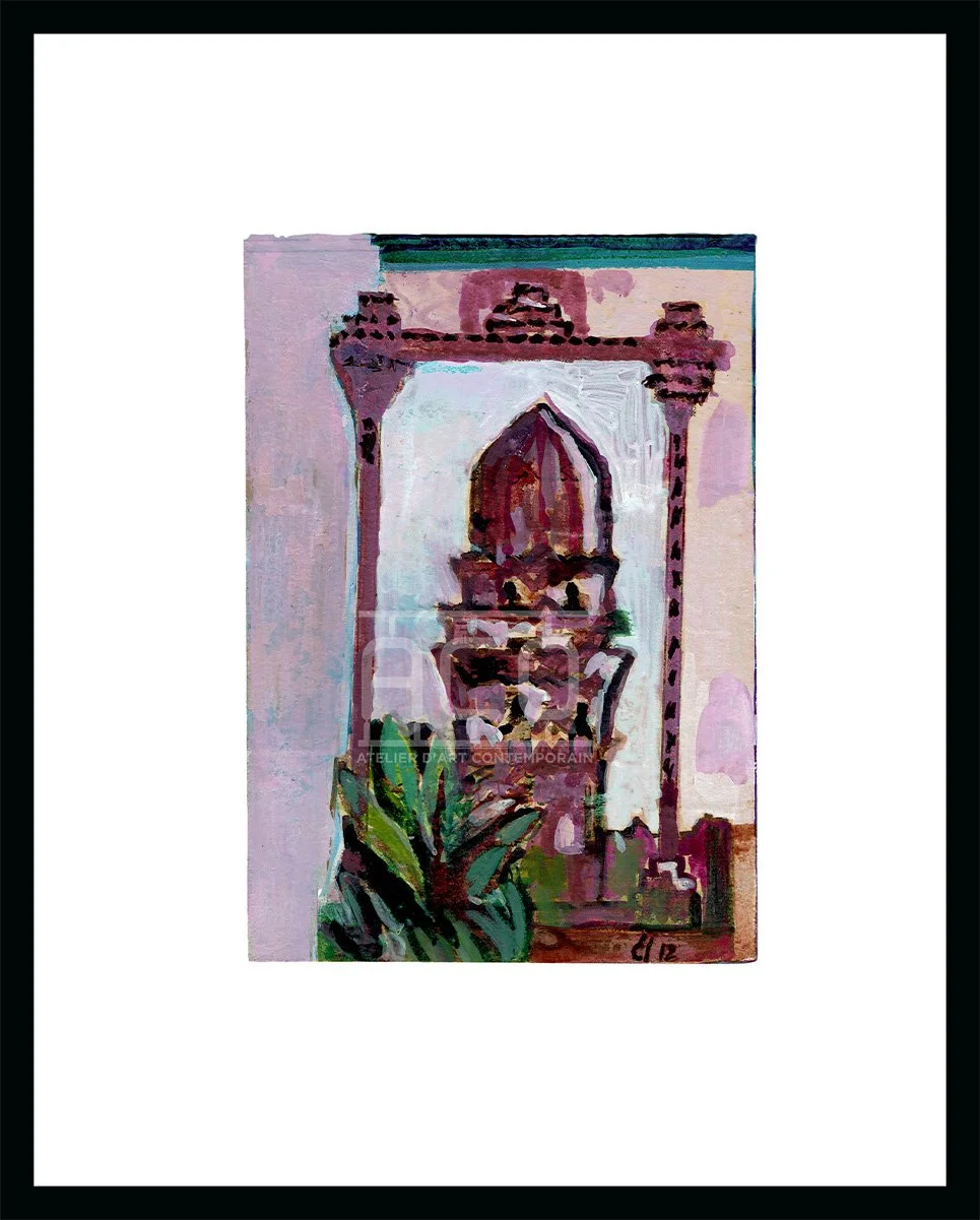 Petite estampe orientale Chf 350.- encadrée bois  /SS verre