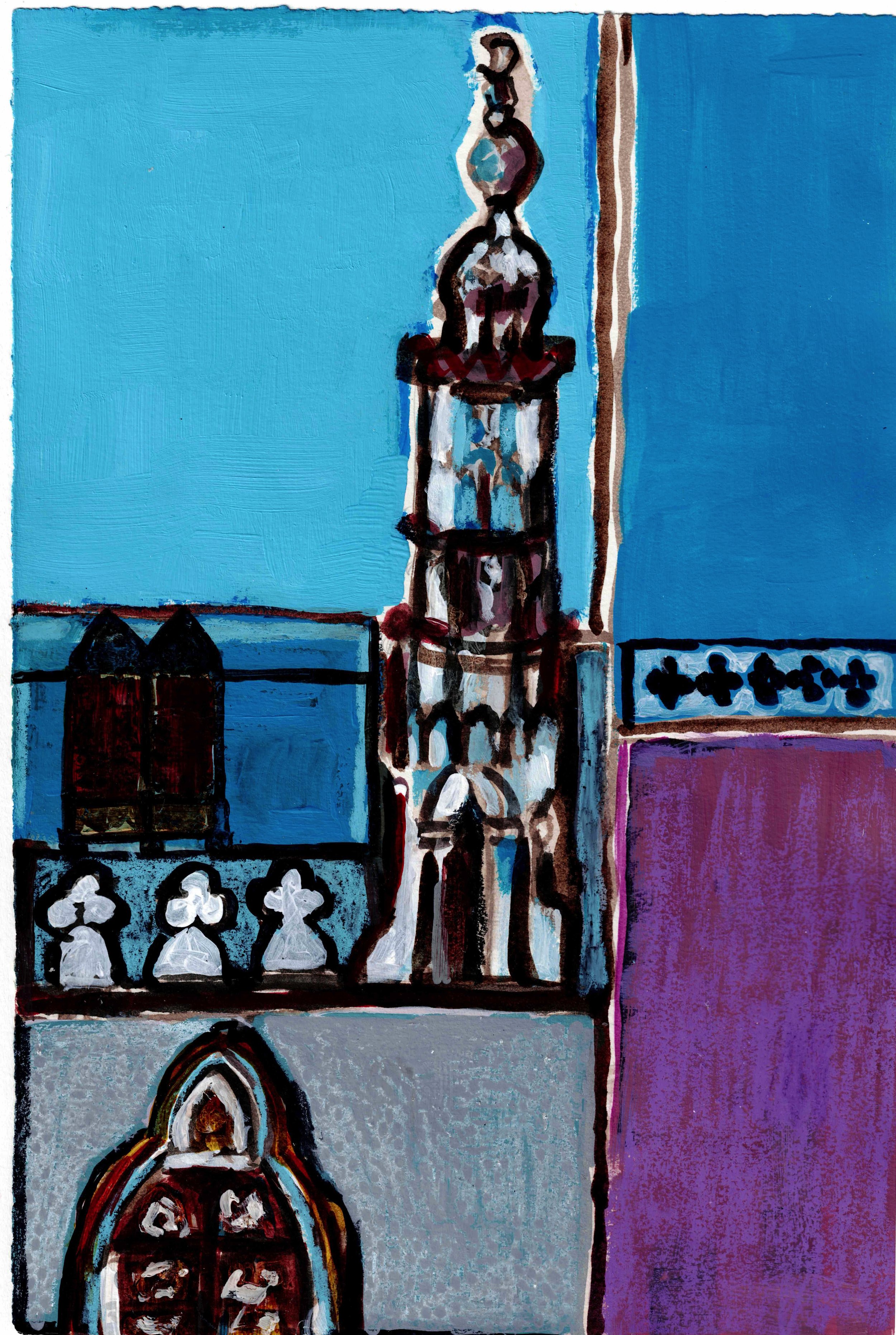  Encre Acrylique Pastel  19X28 cm Encadré 30X37 cm  Encadrée bois  Sous verre Chf 1’500 