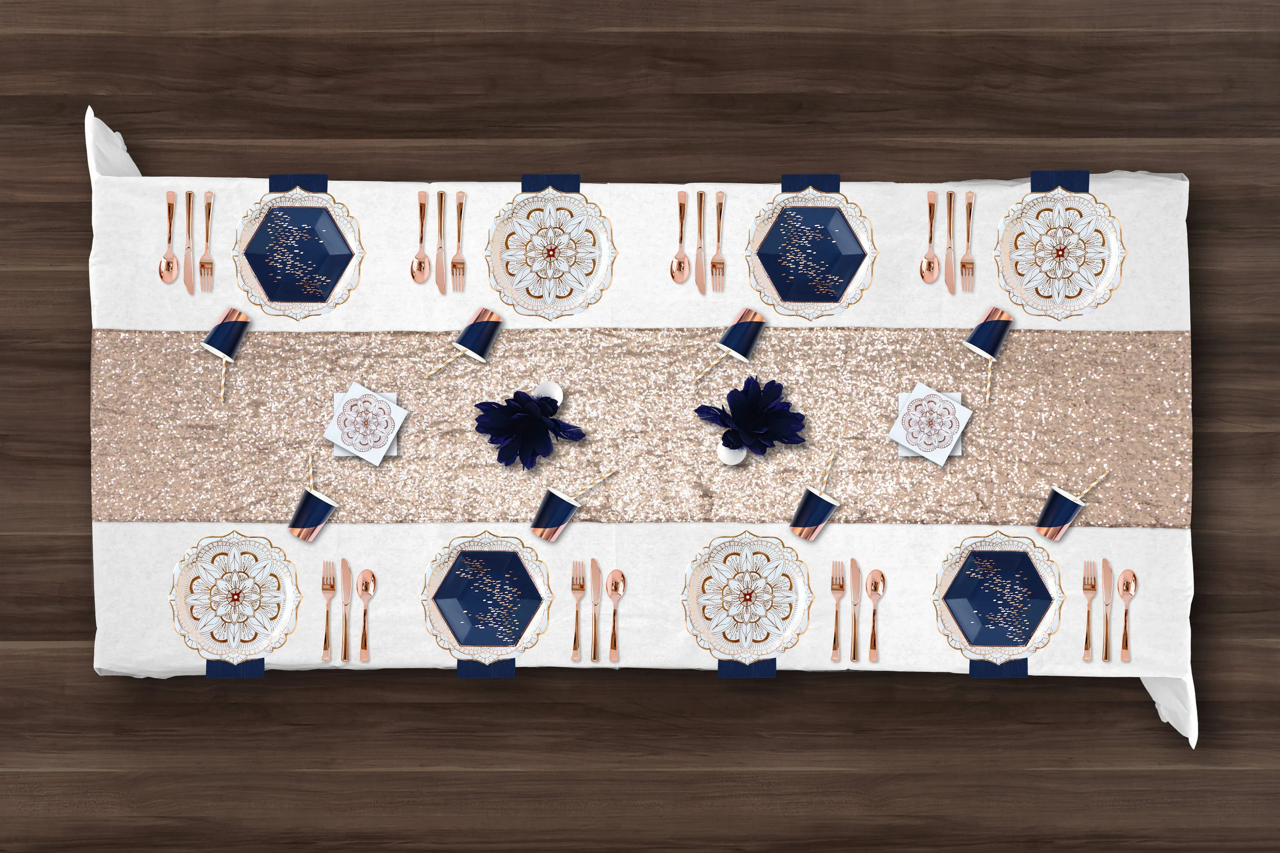 rose gold tablescape