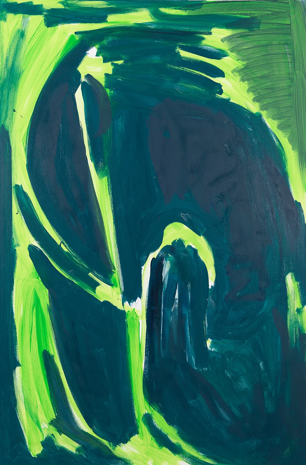 untitled, dark green, light green, 2001