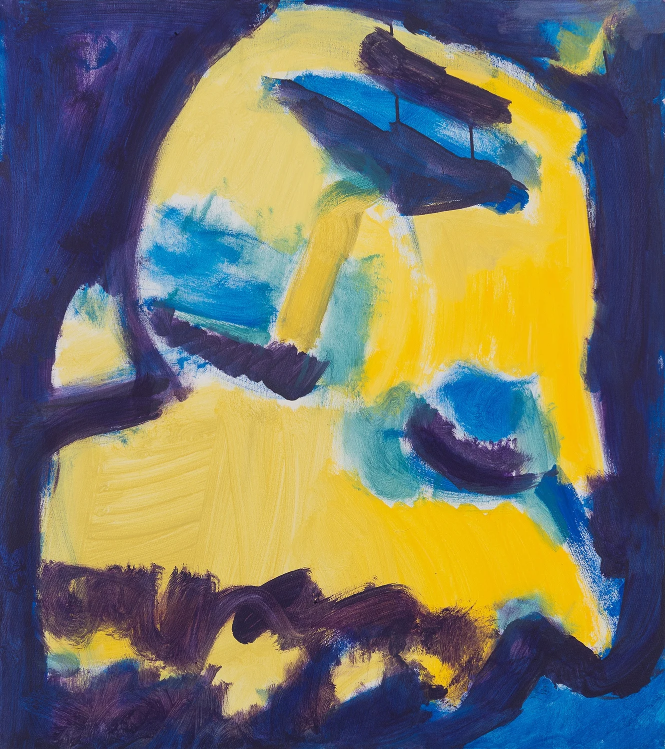 Mask No.4, blue, violett, yellow, 2009