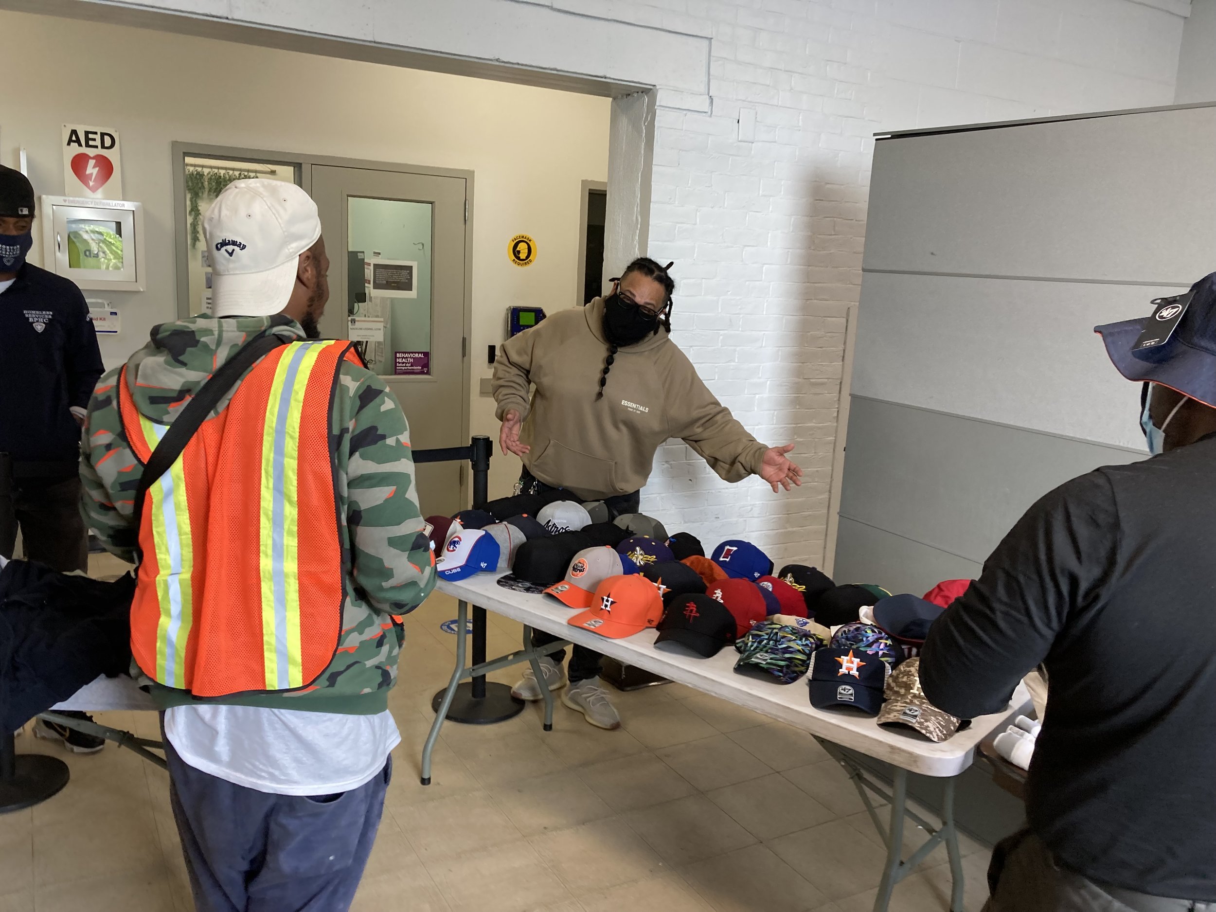  With support from our generous donors, including 47 and Charles River Apparel, COH gave summer essentials like shorts, T-shirts, and hats to guests at Southampton Street Shelter for men in Boston. 