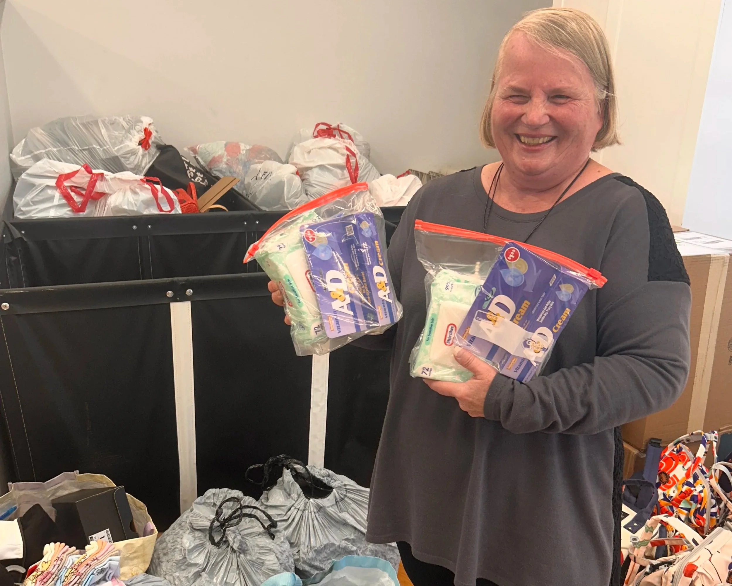  The Needham Rotary Club  donated 22 We lcome Baby Bags and Libby Pero of the Rotary Club personally assembled 25 baby hygiene kits with her grandson. 