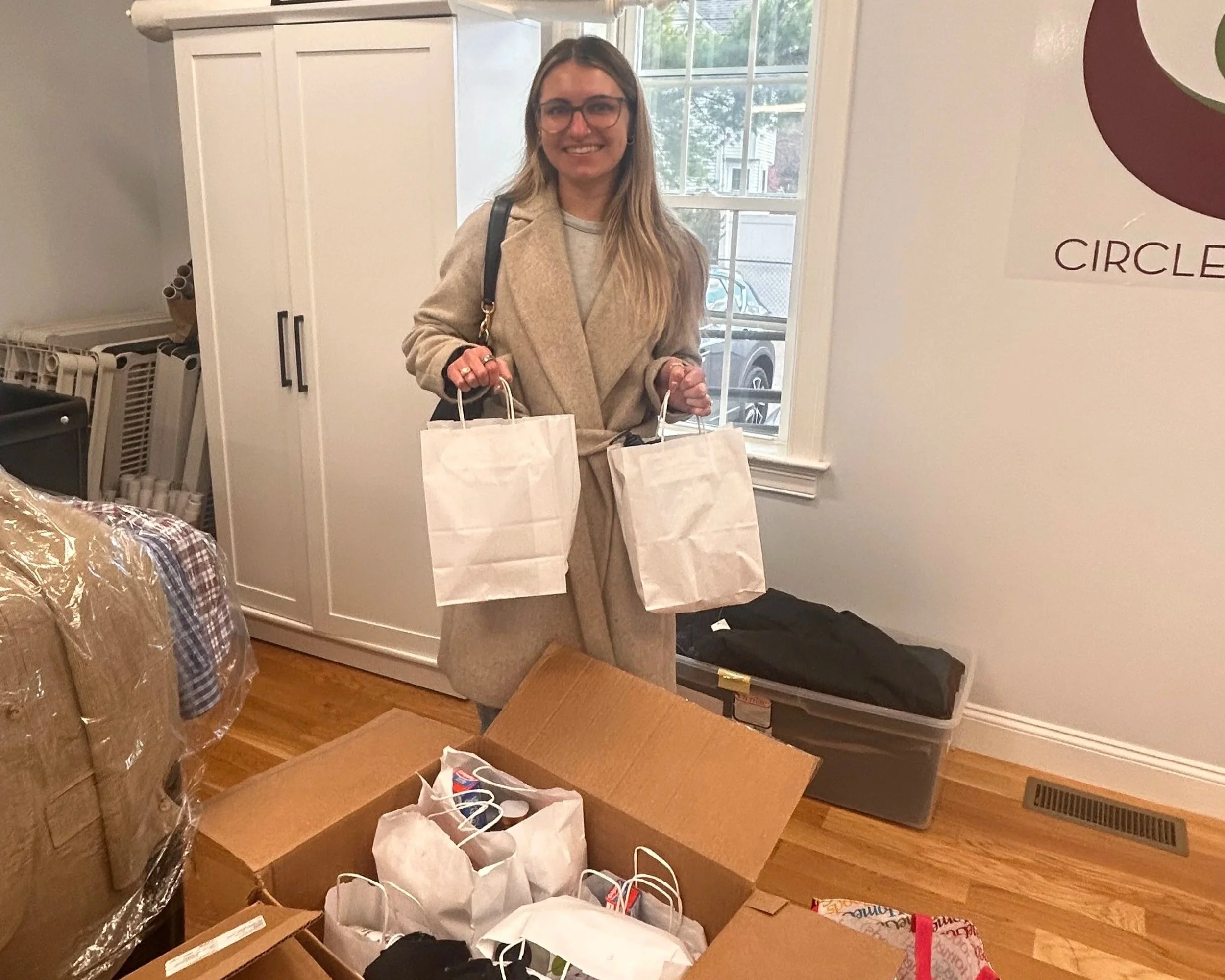  Thank you to the wonderful Pharmacy Department at Mass General for assembling and donating hygiene kits to Circle of Hope! 