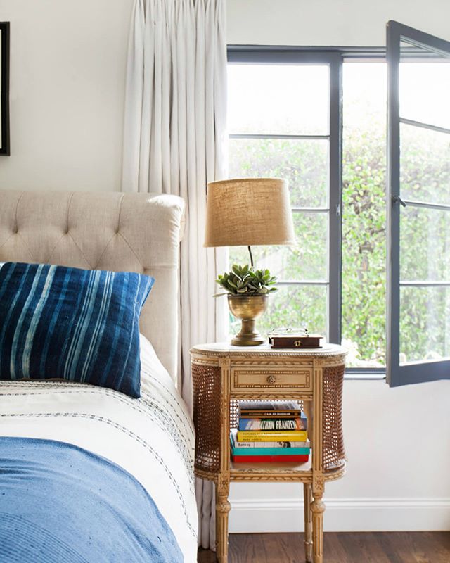 This bedroom by @em_henderson is such a beautiful mix of old and new, lived in, yet fresh. Our partners are packing for @highpointmarket antique and design center and we can&rsquo;t help but want to put all the vintage things in our projects after se