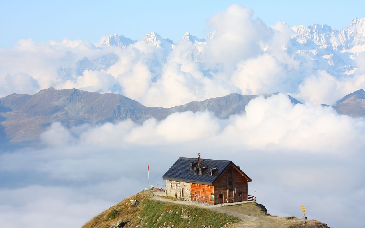 Hut in the French Alps Pathways Active Travel