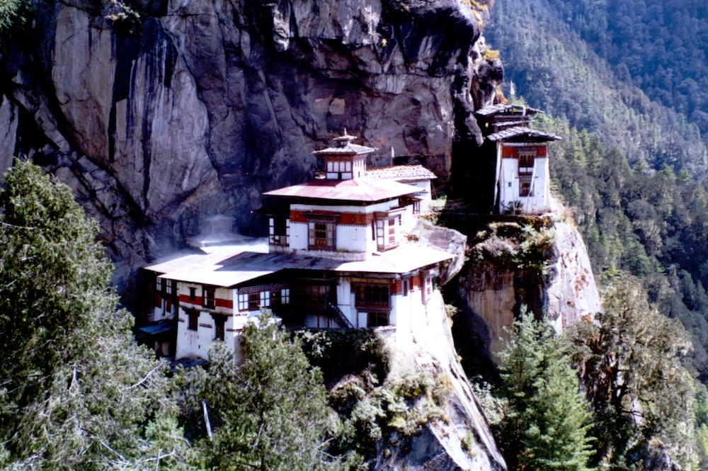 Taktsang monastery, built on a cliff face above Paro, Bhutan