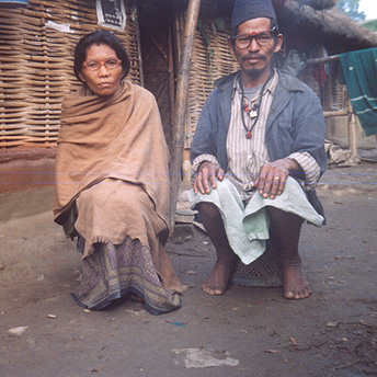  My mother and father outside our hut. &nbsp;  Menuka / PhotoVoice / LWF    