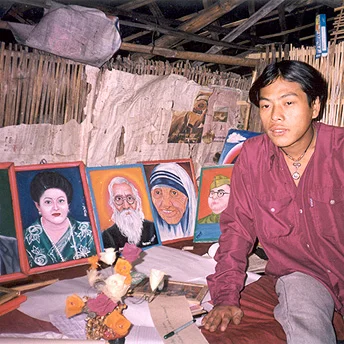 We youths play games and do exercise, we paint pictures and sing songs. We keep our minds active. Rabin / PhotoVoice / LWF