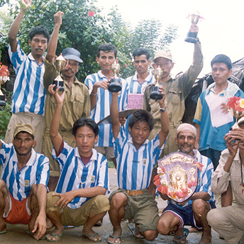  Bhutanese boys love playing football and we have many tournaments in the camps.&nbsp; We have limited facilities but we play even if we have to make our own footballs out of bags and string.&nbsp;&nbsp; Pasang  / PhotoVoice / LWF  