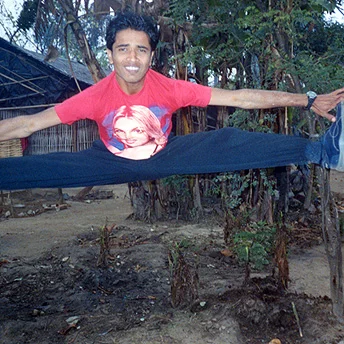 Marshal arts makes all refugee boys healthy and active. They do marshal arts because there are no body building clubs in the camps. Bikash / PhotoVoice / LWF