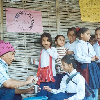 We have to work to prepare the rice we are given in rations for eating. The rice can be very dirty. It contains germs and small pieces of stone which are harmful to our health. All of these must be taken out before we can eat the rice. Bhimma / PhotoVoice / LWF