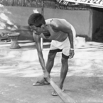 To keep the camp clean and tidy is our responsibility and duty. My neighbour is sweeping his courtyard to keep the house flies away. Our huts are so close to each other. If we do not care, there is a chance we will catch dieases. Mon Maya / PhotoVoice / LWF