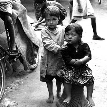 These children were born in the camps. They play happily because they do not know about Bhutan - they do not have sad feelings in their hearts because they do not understand about the situation in the refugee camps. Bishnu Maya / PhotoVoice / LWF