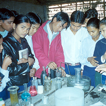   Education without practicals is like rice without curry.&nbsp; This science teacher teaches practical science in the laboratory.&nbsp; He explains how to prepare gas.    Menuka / PhotoVoice / LWF  