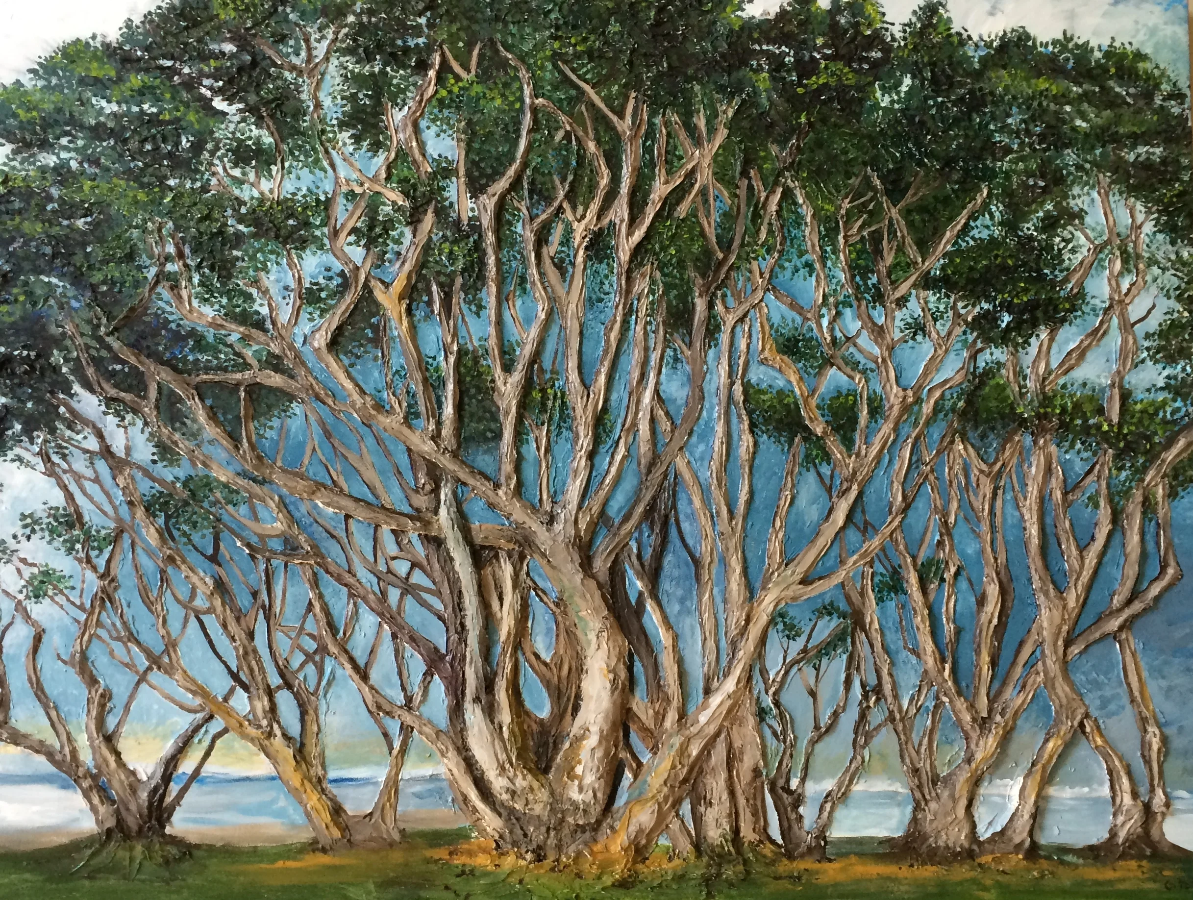 Sculptural Painting of Tree California