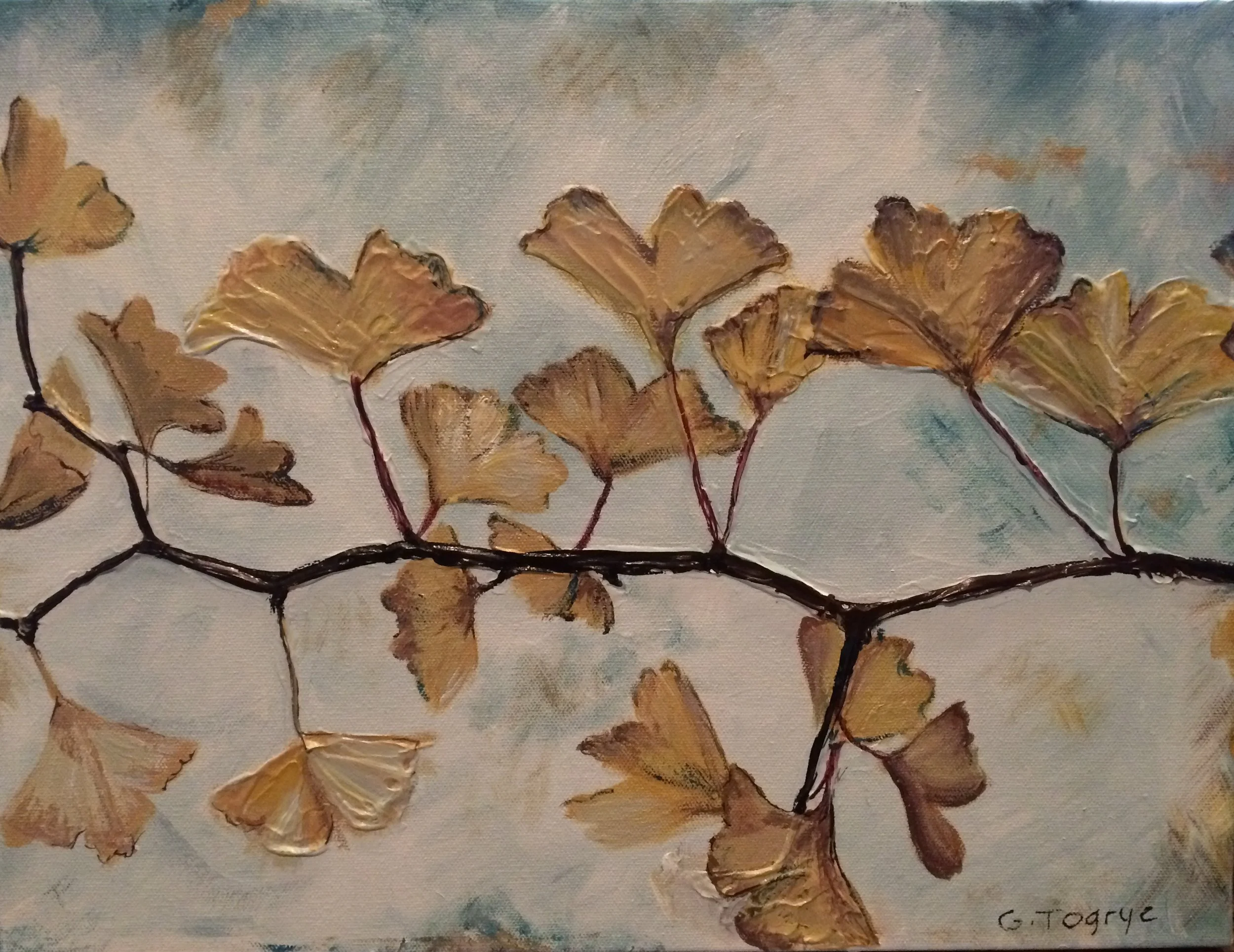 Sculptural Painting of Yellow Flowers